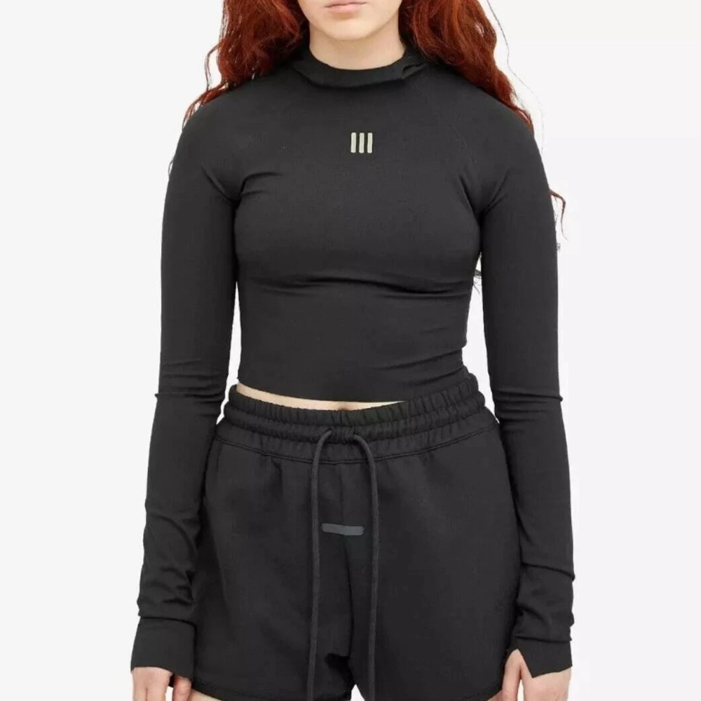 Adidas X Fear of God Athletics Crop Hoodie Olive Green Long Sleeves Women’s M